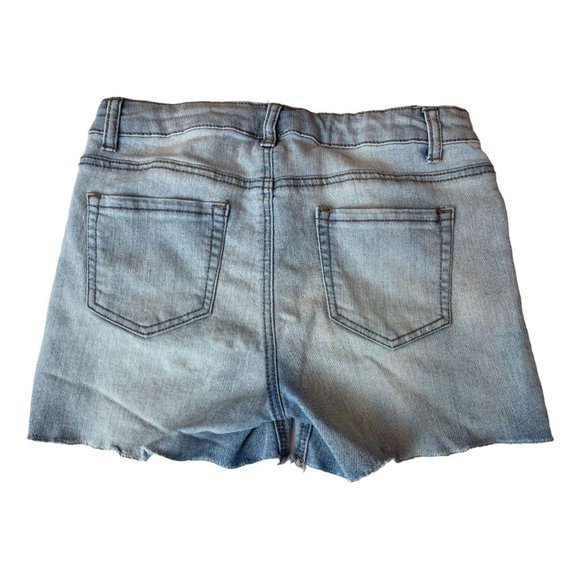 Cat & Jack Women Cut-Off Shorts Mid-Rise Super Stretch Distressed Cotton Blue XL - Picture 2 of 8